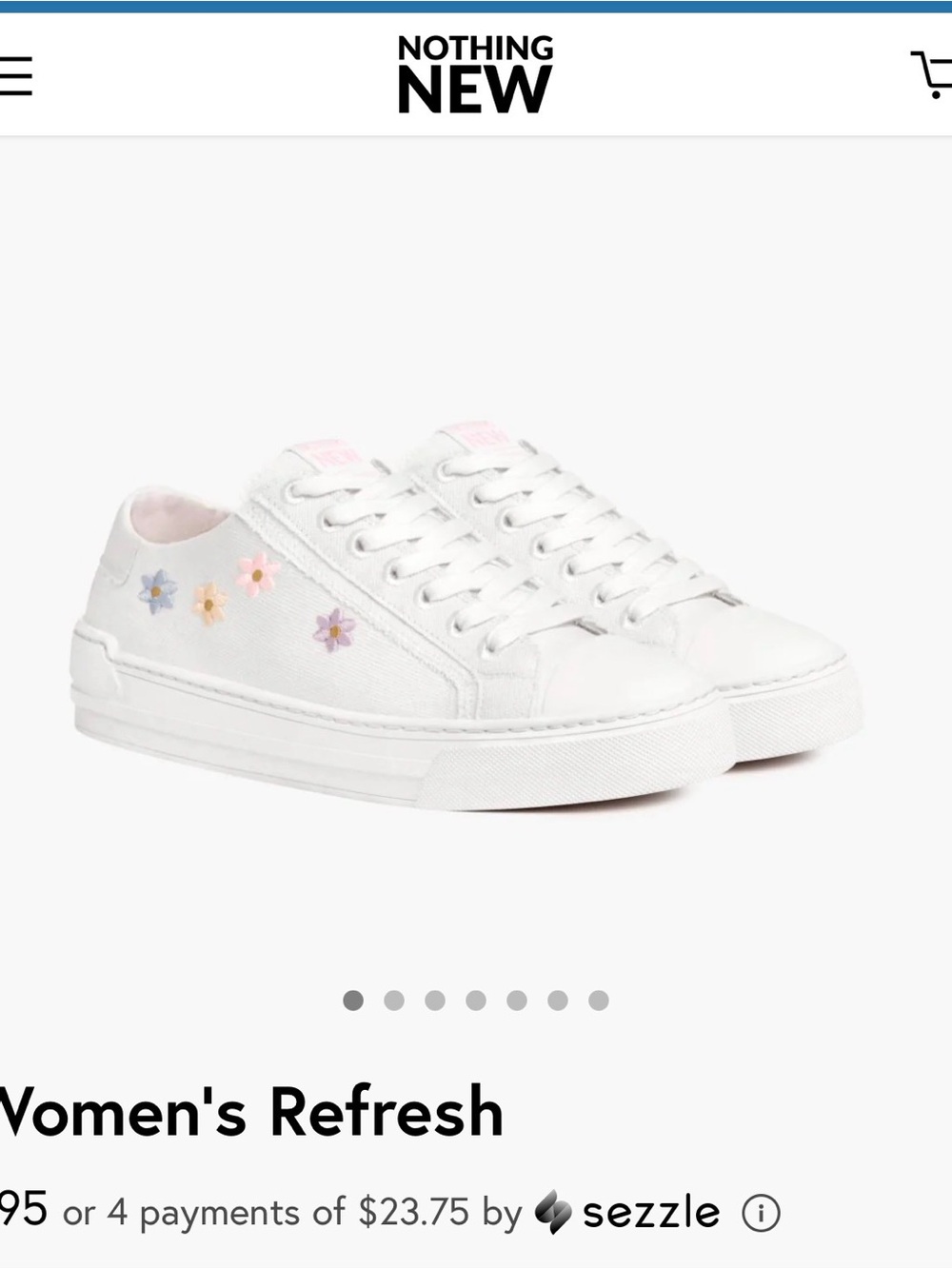 Women's Floral Accent White Low-Top Sneakers